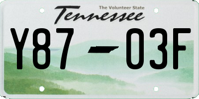 TN license plate Y8703F