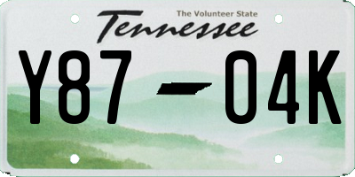 TN license plate Y8704K
