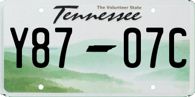 TN license plate Y8707C