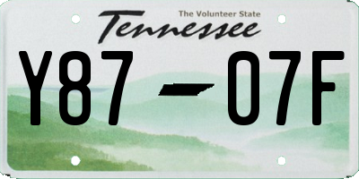 TN license plate Y8707F