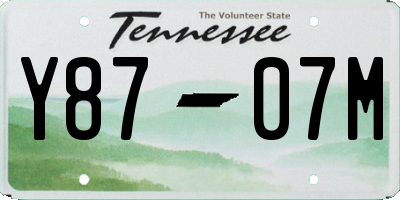 TN license plate Y8707M