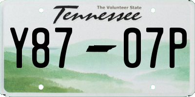 TN license plate Y8707P