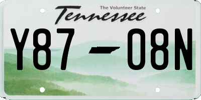 TN license plate Y8708N