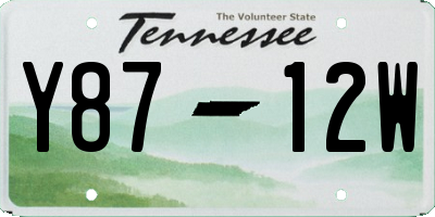 TN license plate Y8712W