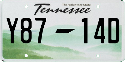 TN license plate Y8714D