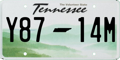 TN license plate Y8714M
