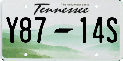 TN license plate Y8714S