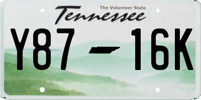 TN license plate Y8716K