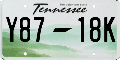 TN license plate Y8718K