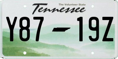 TN license plate Y8719Z