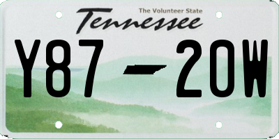 TN license plate Y8720W