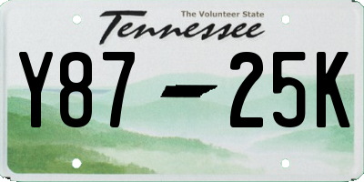 TN license plate Y8725K