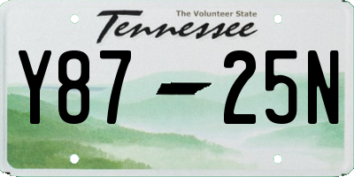 TN license plate Y8725N
