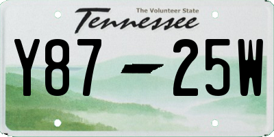 TN license plate Y8725W