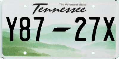 TN license plate Y8727X