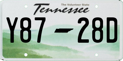 TN license plate Y8728D