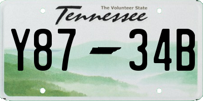 TN license plate Y8734B