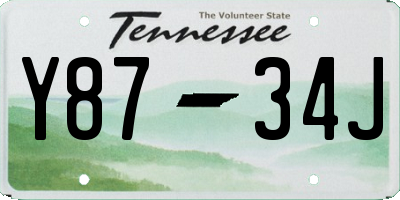 TN license plate Y8734J