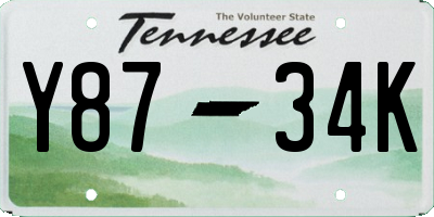 TN license plate Y8734K