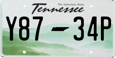 TN license plate Y8734P