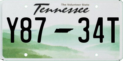 TN license plate Y8734T