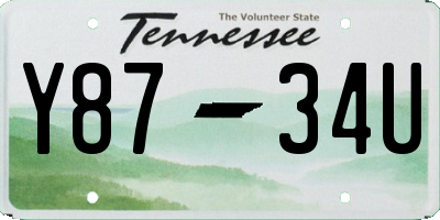 TN license plate Y8734U