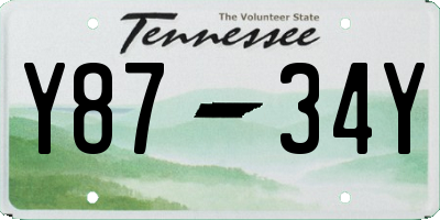 TN license plate Y8734Y