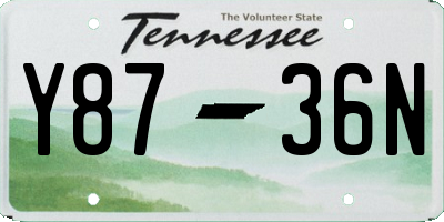TN license plate Y8736N