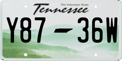 TN license plate Y8736W