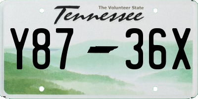 TN license plate Y8736X