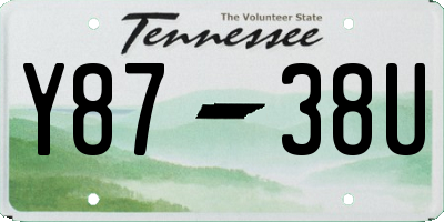 TN license plate Y8738U