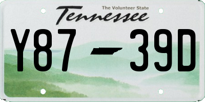 TN license plate Y8739D