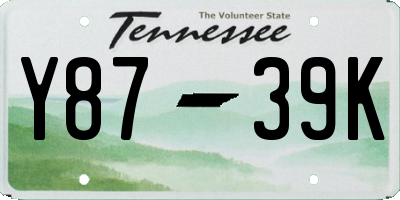 TN license plate Y8739K