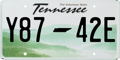 TN license plate Y8742E