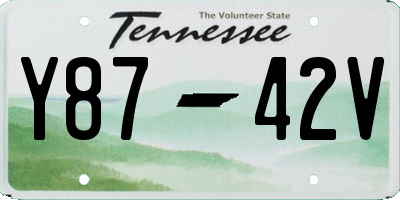 TN license plate Y8742V