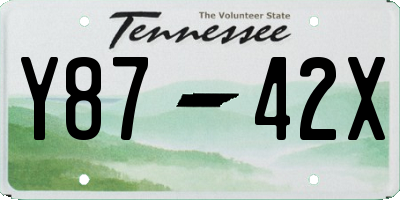 TN license plate Y8742X
