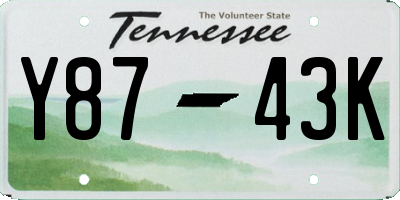 TN license plate Y8743K