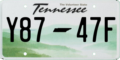 TN license plate Y8747F