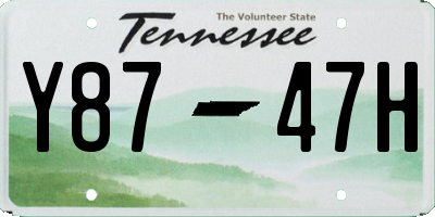 TN license plate Y8747H