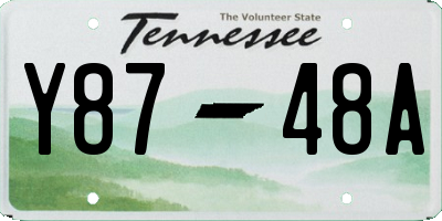 TN license plate Y8748A