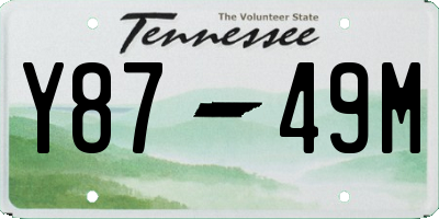 TN license plate Y8749M