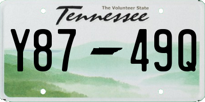 TN license plate Y8749Q