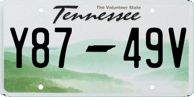 TN license plate Y8749V