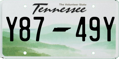 TN license plate Y8749Y