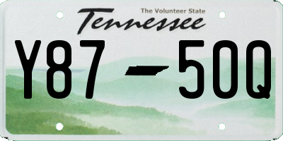 TN license plate Y8750Q
