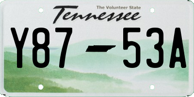 TN license plate Y8753A