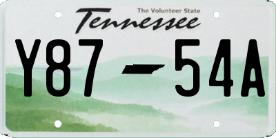 TN license plate Y8754A