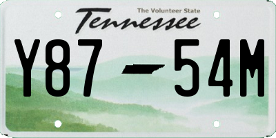 TN license plate Y8754M