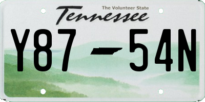 TN license plate Y8754N