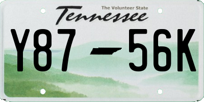 TN license plate Y8756K